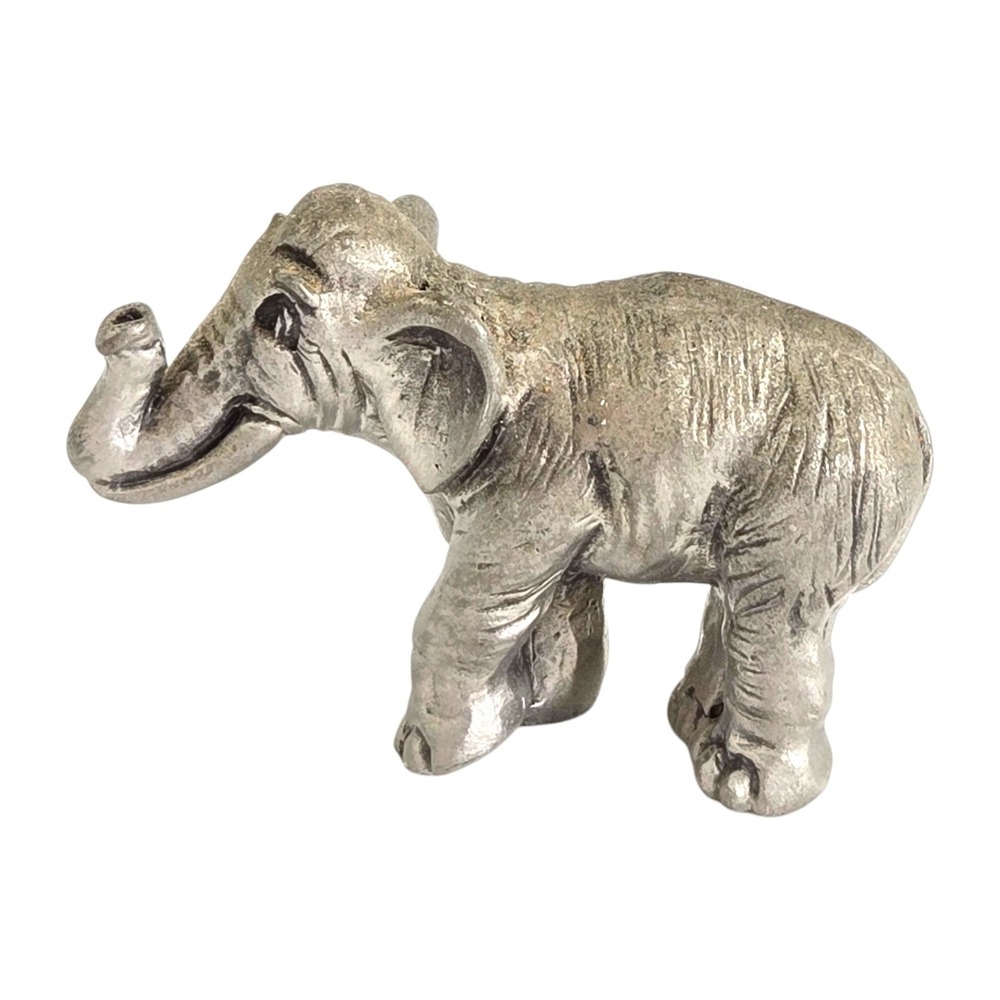 Vintage 1981 Hudson USA Pewter #2221‎ Elephant Trunk Up Miniature Figurine